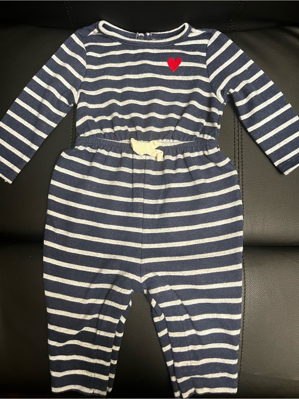 Long Sleeve Romper With Stripes